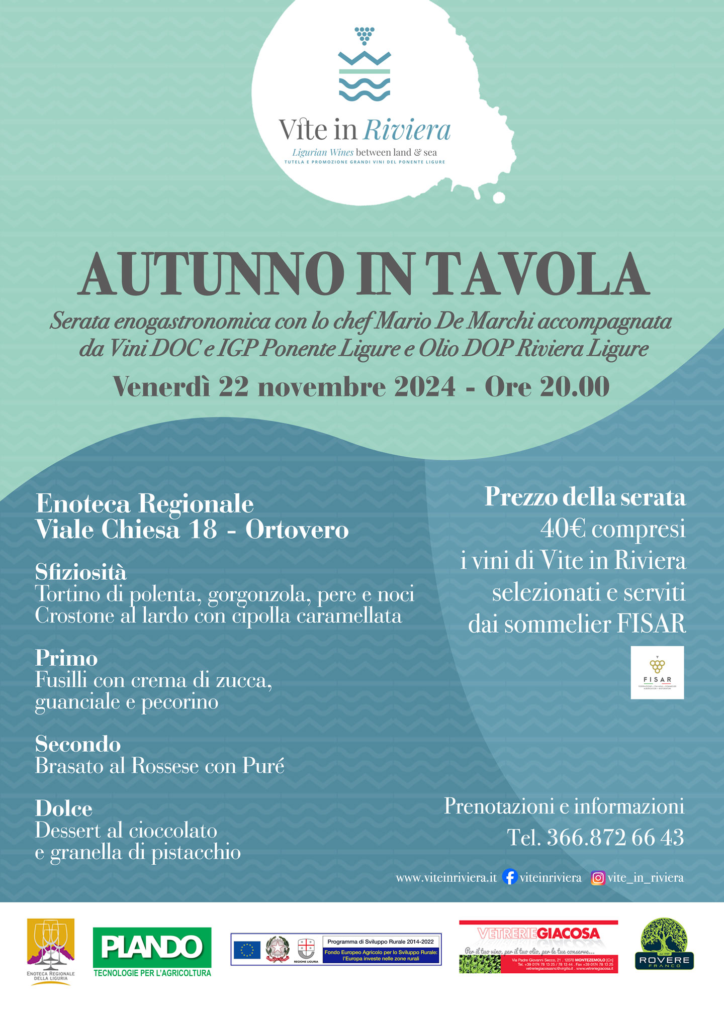 Ortovero-Autunno in Tavola all’Enoteca Regionale