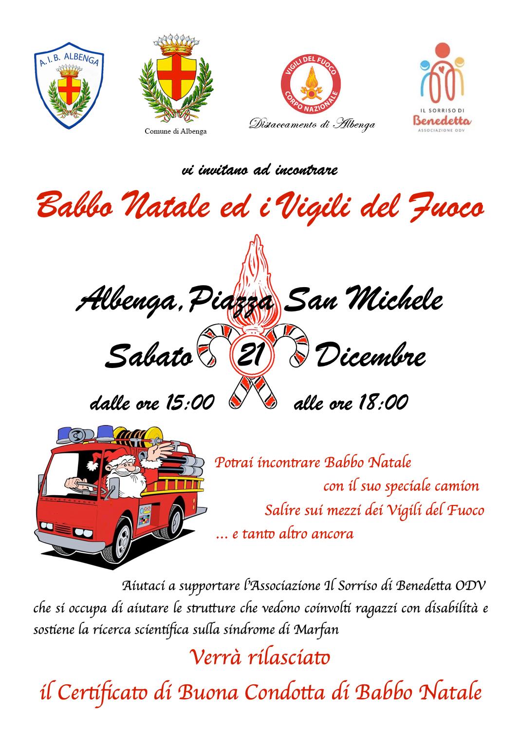 Albenga-Babbo Natale dei Vigili del Fuoco